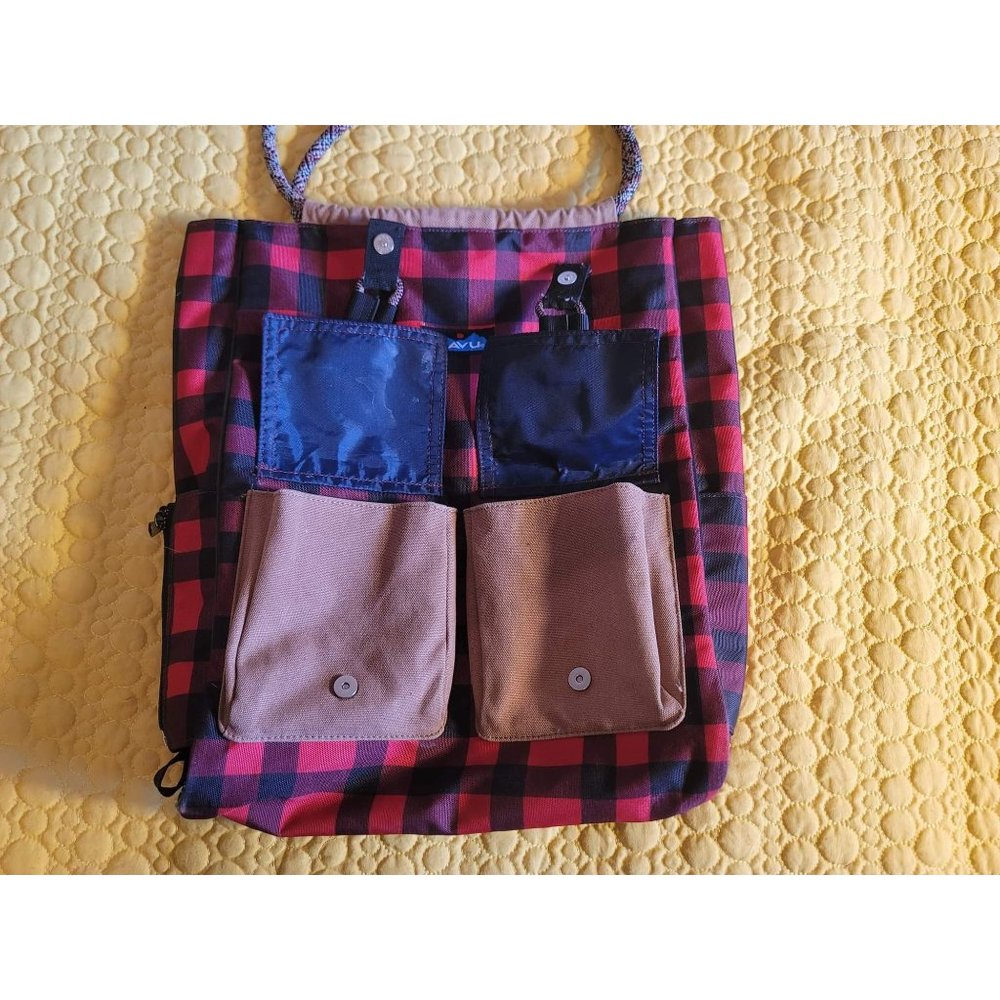 Kavu Shoulder Bag Buffalo Red/Black Checkered Pattern - Picture 3 of 6